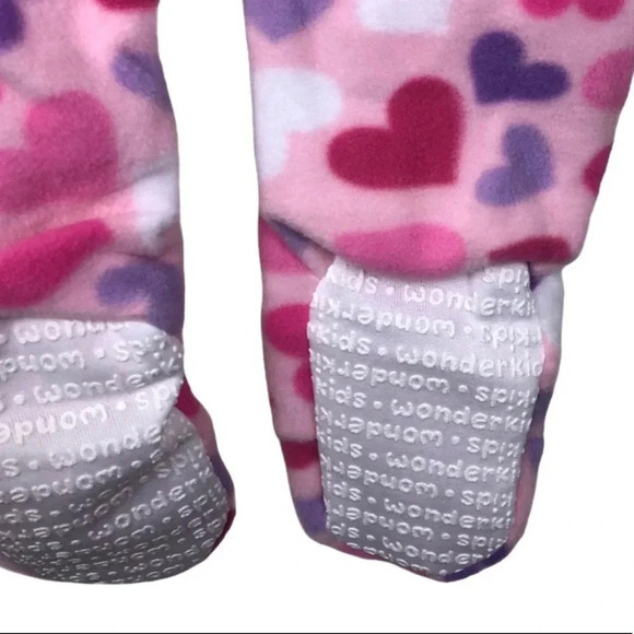 WONDER KIDS NWT GIRLS PAJAMAS PJS SLEEPWEAR HEARTS PINK SIZE 12 MINTHS 2T 3T - Picture 7 of 8